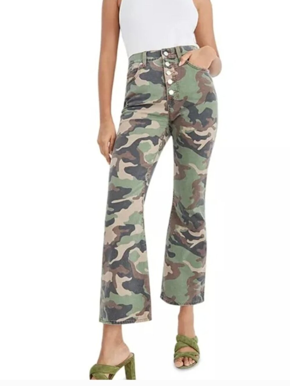 Veronica Beard Carly Kick Flare Camo Jeans Size 30
